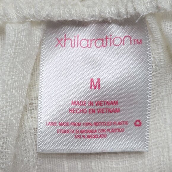 Xhilaration Dress Womens Medium Cream Sheer Babydoll Mini Y2K Boho Cottagecore - Picture 11 of 12